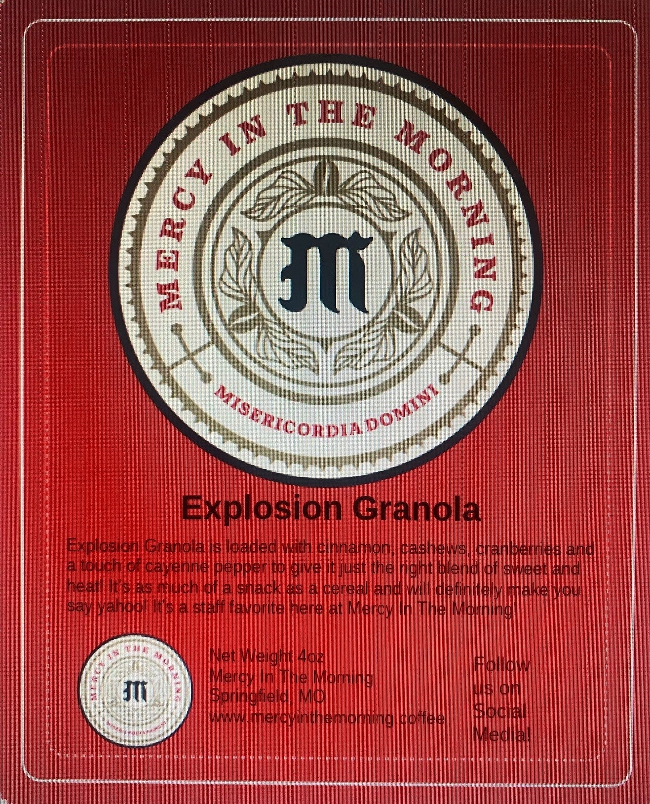 Mercy In The Morning Explosion Granola