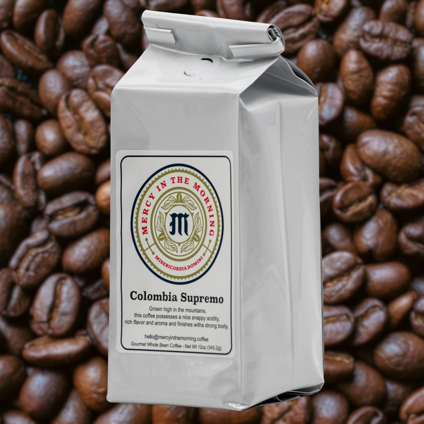 Mercy in the Morning® Colombia Supremo Coffee 12oz Whole Bean