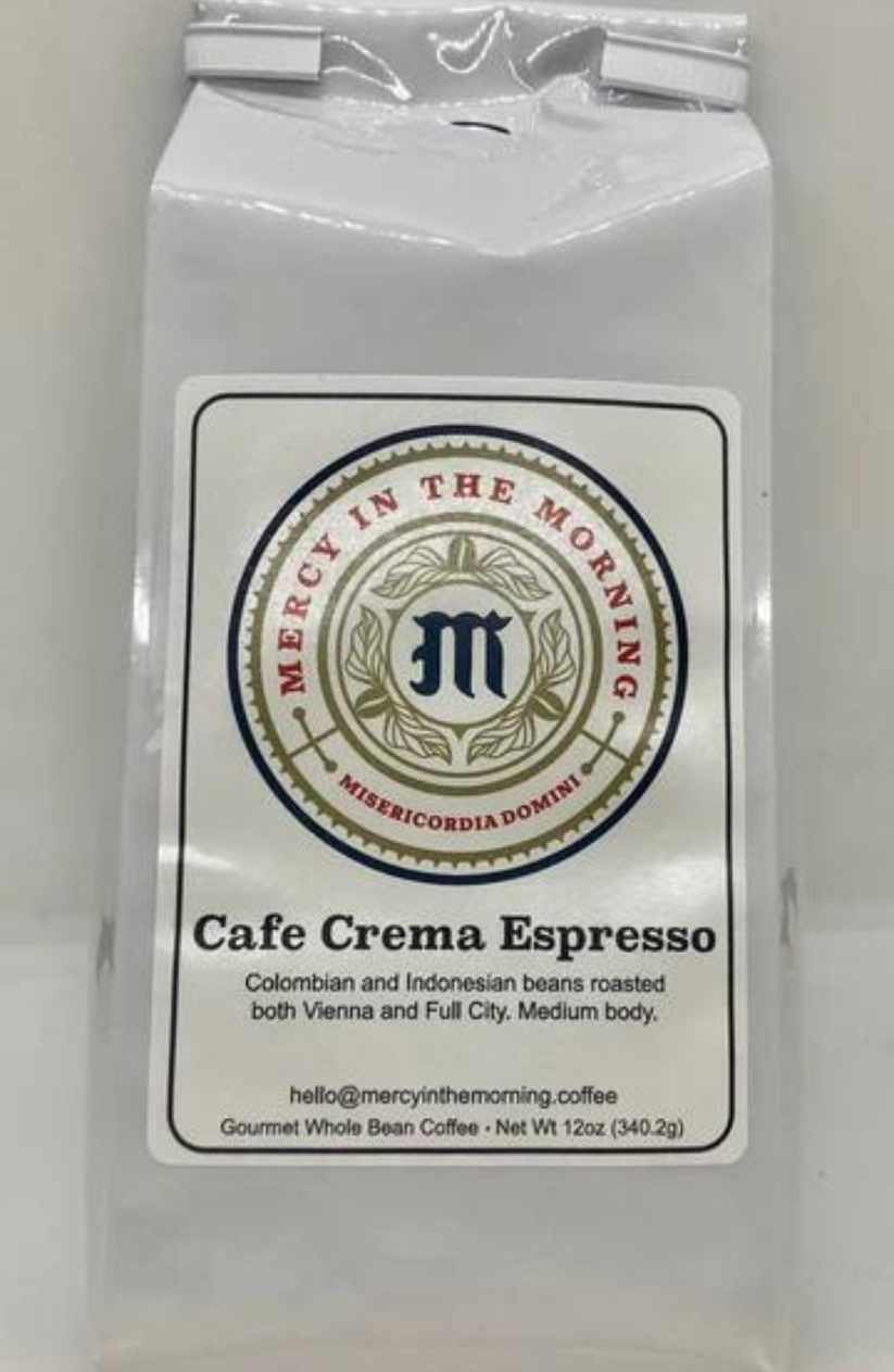 Mercy In The Morning Cafe Crema Coffee 12oz Whole Bean