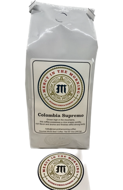 Mercy In The Morning Colombia Supremo Coffee 12oz Whole Bean