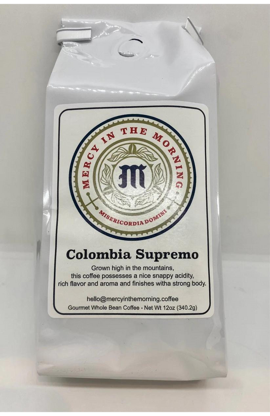 Mercy In The Morning Colombia Supremo Coffee 12oz Whole Bean